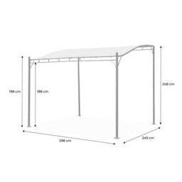 Sweeek - 3X2.5M Wall-Mounted Pergola Brestum Grey 298X249X248 Cm - thumbnail 5