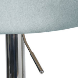 Wyld and Coco Light Blue Fabric Bar Stool Set Of 2 With Silver Iron Feet, Adjustable 360 Swivel, 83-107 Cm Height. - thumbnail 8