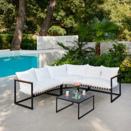 Home Detail Marbella Black Garden Corner Set With Ivory Cushions - thumbnail 1