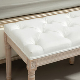 Homcom End Of Bed Bench, Upholstered Bedroom Bench, 117Cm, Cream White - thumbnail 8