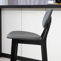 Wyld Haus Lavi Diel Set Of 2 Faux Leather Dark Grey Bar Stools With Back Support And Wood Legs - thumbnail 8