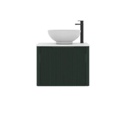 Royal Bathrooms Avenza 600mm Deep Moss Green Wall Hung Bathroom Countertop Vanity Unit 1 Drawer With Breeze Basin - thumbnail 6