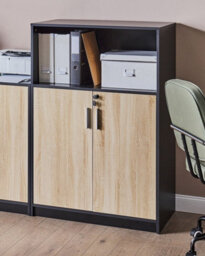 Beliani Storage Unit Zehna Brown/ Black - thumbnail 2