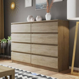 Malwa M8 Contemporary Sonoma Chest Of 8 Drawers Stylish Handleless Storage Cabinet - thumbnail 2