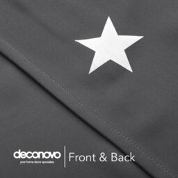 Deconovo Super Soft Foil Star Printed Thermal Insulated Eyelet Blackout Curtains For Kids, W66 X L54 Inch, Dark Grey, 2 Panels - thumbnail 8