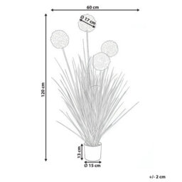 Wyld And Coco 120 Cm Artificial Potted Grass Plant With Pink Reed In Black Pot - Low Maintenance Indoor Décor - thumbnail 4