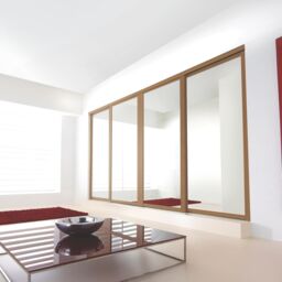 Spacepro Shaker Classic Shaker Mirrored Gloss Oak Effect 4 Door Sliding Wardrobe Door Kit (H)2220mm (W)762mm - thumbnail 3