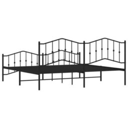 Berkfield Metal Bed Frame Without Mattress With Footboard Black 193X203Cm - thumbnail 7