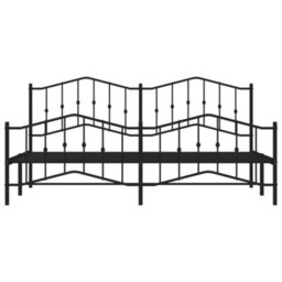Berkfield Metal Bed Frame Without Mattress With Footboard Black 193X203Cm - thumbnail 5