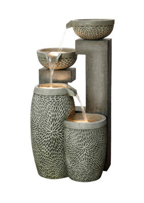 Outdoor Living UK Solar Exmouth 3 Fall Contemporary Water Feature Without Cover