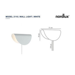 Nordlux Model Metal Wall Light  White,plug In Or Mains - thumbnail 4
