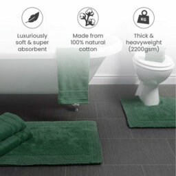 Allure Bath Fashions Elegance Reversible Heavyweight Bath Mat - Dark Green - thumbnail 4