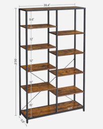 Songmics Bookcase, Bookshelf 5 Tier, Standing Display Storage Rack, For Living Room, Office, Study, Bedroom, Kitchen, Easy Assembly - thumbnail 7
