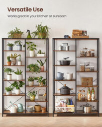 Songmics Bookcase, Bookshelf 5 Tier, Standing Display Storage Rack, For Living Room, Office, Study, Bedroom, Kitchen, Easy Assembly - thumbnail 4