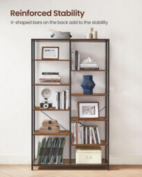 Songmics Bookcase, Bookshelf 5 Tier, Standing Display Storage Rack, For Living Room, Office, Study, Bedroom, Kitchen, Easy Assembly - thumbnail 5