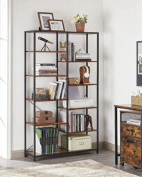 Songmics Bookcase, Bookshelf 5 Tier, Standing Display Storage Rack, For Living Room, Office, Study, Bedroom, Kitchen, Easy Assembly - thumbnail 2