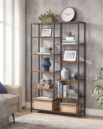 Songmics Bookcase, Bookshelf 5 Tier, Standing Display Storage Rack, For Living Room, Office, Study, Bedroom, Kitchen, Easy Assembly - thumbnail 1
