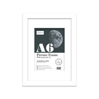 A6 White Frame With Mount For A7 Pictures 20mm Thin Edge Portrait And Landscape Display With Wall Hooks And Kickstand - image 1