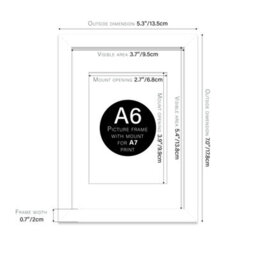 A6 White Frame With Mount For A7 Pictures 20mm Thin Edge Portrait And Landscape Display With Wall Hooks And Kickstand - thumbnail 2