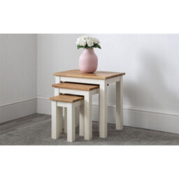 Ashfield Ivory And Oak Nest Of 3 Tables