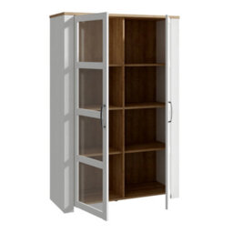 Furniture To Go Bohol 2 Door Display Cabinet In Riviera Oak/white - thumbnail 3