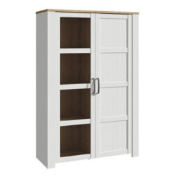 Furniture To Go Bohol 2 Door Display Cabinet In Riviera Oak/white - thumbnail 1