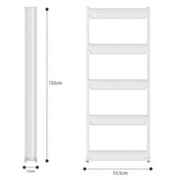 Slim Storage Trolley Cart 5 Tier Slide Out Rack For Kitchen Or Bathroom - thumbnail 2