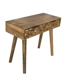 Buttercup Farm Geometric Console Table 2 Drawer - Mango Wood - L40 X W91 X H76 Cm - Light Finish - Assembly Required - thumbnail 4