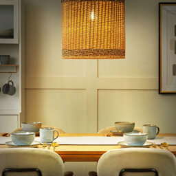 Beliani Pendant Lamp Natural Paper Rope Shade Hanging Light, W39 X H120Cm - thumbnail 1