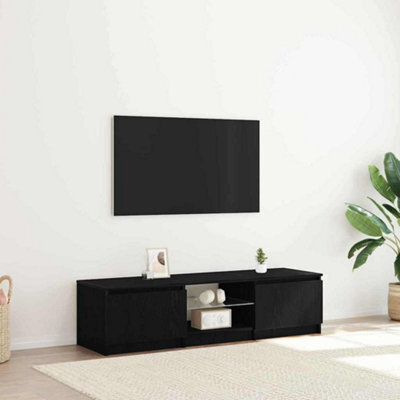 Berkfield Tv Cabinet With Led Lights - Black Oak, 140X40X35.5 Cm, Made From Engineered Wood - image 1