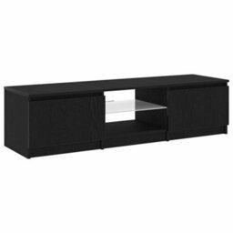 Berkfield Tv Cabinet With Led Lights - Black Oak, 140X40X35.5 Cm, Made From Engineered Wood - thumbnail 6