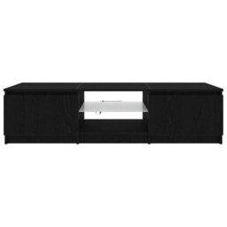 Berkfield Tv Cabinet With Led Lights - Black Oak, 140X40X35.5 Cm, Made From Engineered Wood - thumbnail 8