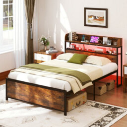 Double Bed Frame With Led Lights & Power Outlets - thumbnail 3