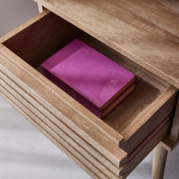 Sweeek - Pair Of Scandi-Style Bedside Tables With Grooved Wood Effect Natural 29X40X50.5 Cm - Madere - thumbnail 4
