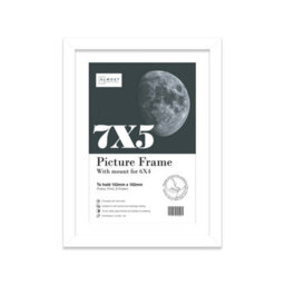 "7X5"" White Frame With Mount For 6X4"" Pictures 20mm Thin Edge Portrait And Landscape Display With Wall Hooks And Kickstand" - thumbnail 1