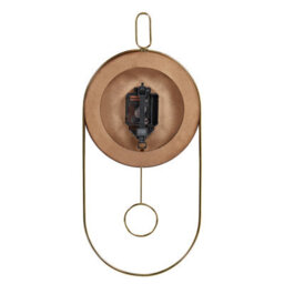 Wyld and Coco Timberline Home Dark Brown Mdf And Steel Pendulum Wall Clock 20 X 45 Cm Minimalist Retro Design - thumbnail 5