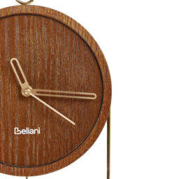 Wyld and Coco Timberline Home Dark Brown Mdf And Steel Pendulum Wall Clock 20 X 45 Cm Minimalist Retro Design - thumbnail 6