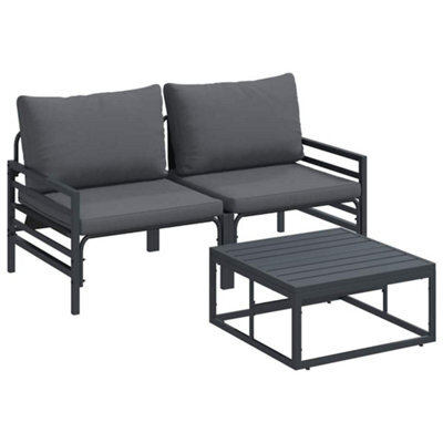 Berkfield Modern Garden Sofa Set 3 Pcs Anthracite Steel - image 1