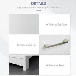 Tall Bathroom Cabinet Slim Storage Unit Narrow Floor Cupboard - thumbnail 4