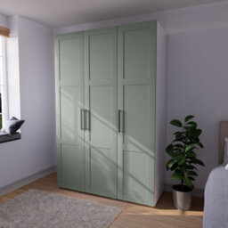 Atomia Contemporary Matt Reed Green Tall Triple Wardrobe (H)2247mm (W)1500mm (D)580mm