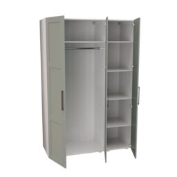 Atomia Contemporary Matt Reed Green Tall Triple Wardrobe (H)2247mm (W)1000mm (D)580mm - thumbnail 4
