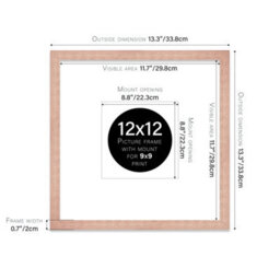 "12X12"" Bronze Picture Frame - 12X12"" Square Frame With 9X9"" Mount For 12X12""/9X9"" Pictures Art Deco Style Room Decor, 1 Pack" - thumbnail 2