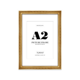 A2 Gold Ornate Picture Frame (59.4 X 42Cm) With Mount For A3 Poster, Photo, Artwork, Gallery Wall Or Print - thumbnail 1