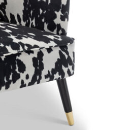 Cow Print Fabric Accent Chair With Footstool - thumbnail 6