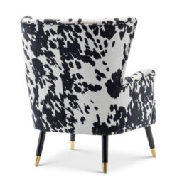 Cow Print Fabric Accent Chair With Footstool - thumbnail 8