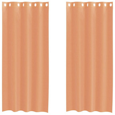 Berkfield Durable Voile Curtains With Grommets 2 Pcs Terracotta - image 1