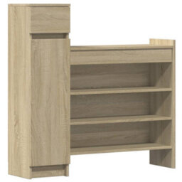 Berkfield Sturdy Shoe Cabinet Sonoma Oak 100.5X28X100 Cm Engineered Wood