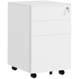 Vinsetto File Cabinet With Lock Hanging Bar For Letter A4 Legal Size White - thumbnail 2