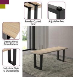 Hallowood Furniture Dudley Dining Bench - 100Cm - thumbnail 5