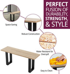 Hallowood Furniture Dudley Dining Bench - 100Cm - thumbnail 2